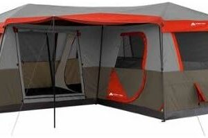 Ozark Trail 16x16-Feet 12-Person 3 Room Instant Cabin Tent with Pre-Attached Poles