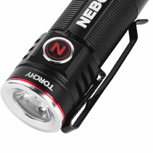 NEBO Torchy 1,000-Lumen Pocket Flashlight, LED Rechargeable Flashlight For EDC, Camping, Hunting, Hiking With 5 Light Modes, Water and Impact Resistant, Power Memory Recall, Removable Clip, Black