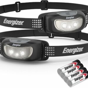 Energizer LED Headlamp (2-Pack) Universal+, IPX4 Water Resistant Headlamps, High-Performance Head Light for Outdoors, Camping, Running, Storm, Survival, (Batteries Included)