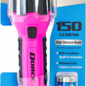 Dorcy 55 Lumen Floating Water Resistant LED Flashlight with Carabineer Clip, Pink ( 41-2509)