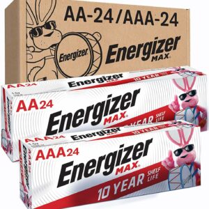 Energizer AA Batteries and AAA Batteries, 24 Max Double A Batteries and 24 Max Triple A Batteries Combo Pack, 48 Count