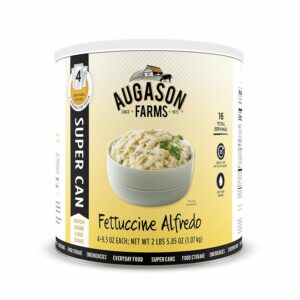 Augason Farms Fettuccine Alfredo Super CAN No. 10 Can with 4 Pouches Emergency Food Storage Everyday Meal Prep