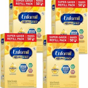 Enfamil NeuroPro Baby Formula, Infant Nutrition, Triple Prebiotic Immune Blend, 2'FL HMO, & Expert-Recommended Omega-3 DHA, Perfect Choice for Baby Milk, Non-GMO, Refill Box, 31.4 Oz, 4 Count